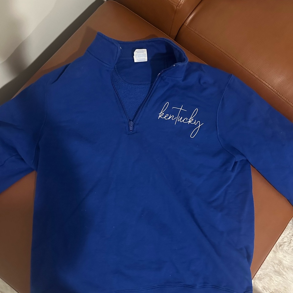 Blue Kentucky Quarter-Zip Pullover